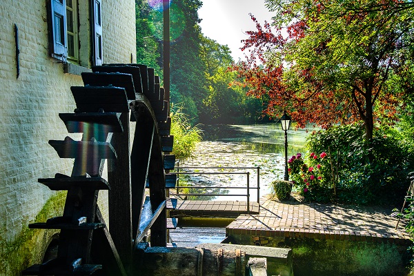 Watermolen in de Duitse stad Wegberg