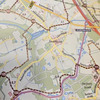 Close up van de ruiterkaart KempenBroek